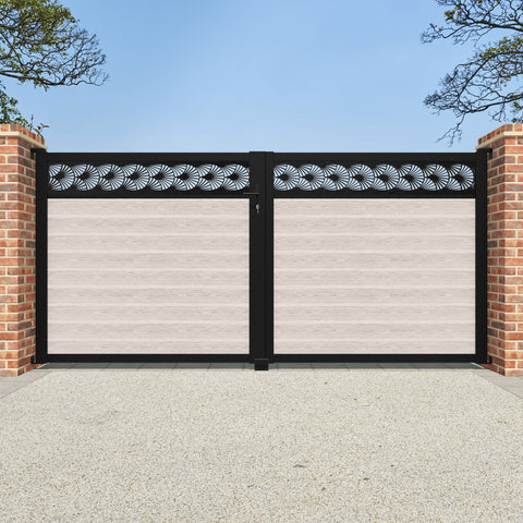 Classic Laurel Straight Top Driveway Gate - Mid Stone - Top Screen