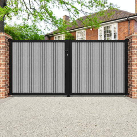 Virtis Light Grey Straight Top Driveway Gate