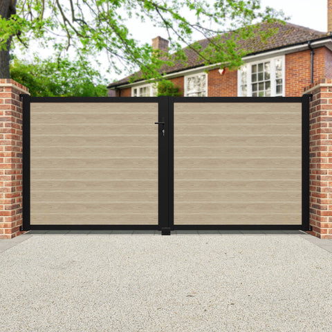 Classic Light Oak Straight Top Driveway Gate