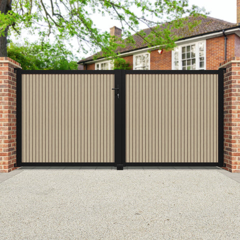 Virtis Light Oak Straight Top Driveway Gate