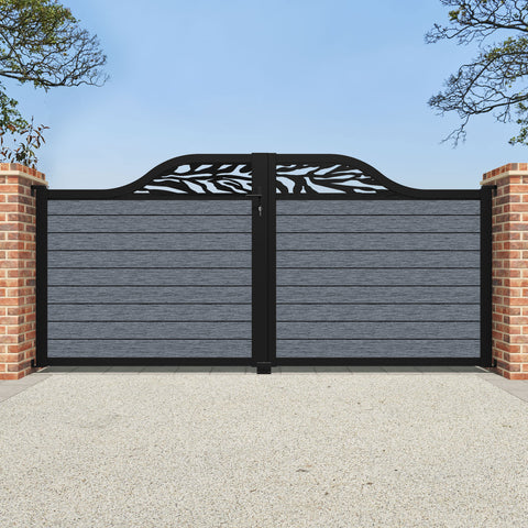 Fusion Malawi Curved Top Driveway Gate - Anthracite - Top Screen