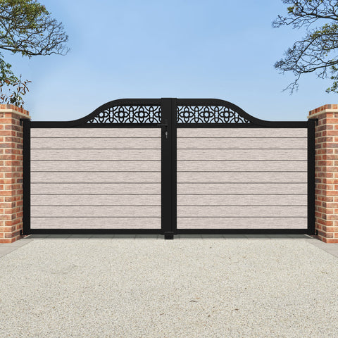 Fusion Nabila Curved Top Driveway Gate - Mid Stone - Top Screen