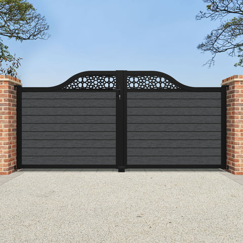 Fusion Nazira Curved Top Driveway Gate - Dark Grey - Top Screen