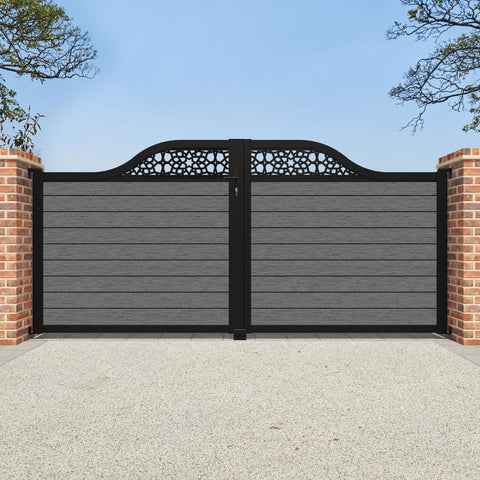 Fusion Nazira Curved Top Driveway Gate - Mid Grey - Top Screen