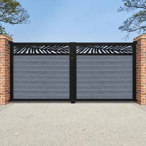 Classic Palm Straight Top Driveway Gate - Anthracite - Top Screen