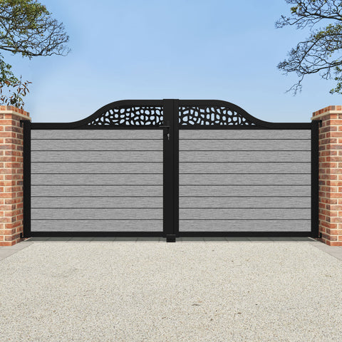Fusion Pebble Curved Top Driveway Gate - Light Grey - Top Screen