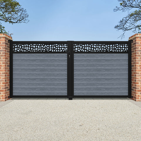 Classic Pebble Straight Top Driveway Gate - Anthracite - Top Screen