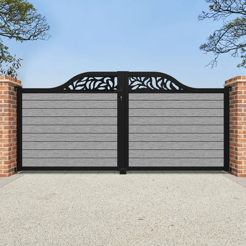 Fusion Plume Curved Top Driveway Gate - Light Grey - Top Screen