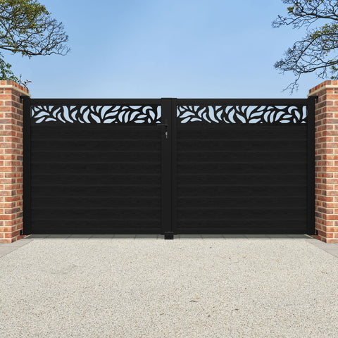 Classic Plume Straight Top Driveway Gate - Black - Top Screen