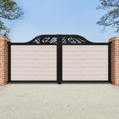 Classic Poppy Curved Top Driveway Gate - Mid Stone - Top Screen