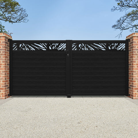 Classic Poppy Straight Top Driveway Gate - Black - Top Screen