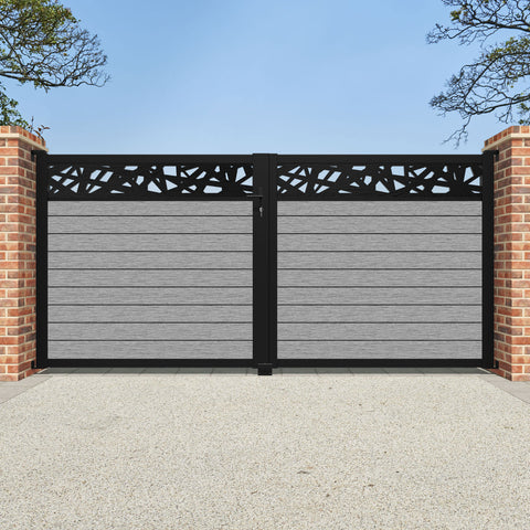 Fusion Prism Straight Top Driveway Gate - Light Grey - Top Screen