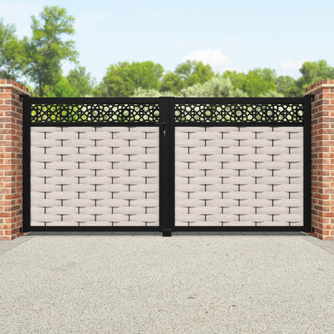 Ripple Ambar Straight Top Driveway Gate - Mid Stone - Top Screen