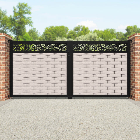 Ripple Botanic Straight Top Driveway Gate - Mid Stone - Top Screen