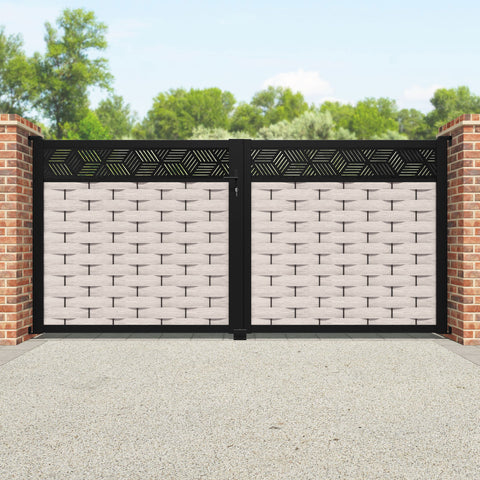 Ripple Cubed Straight Top Driveway Gate - Mid Stone - Top Screen