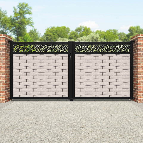 Ripple Eden Straight Top Driveway Gate - Mid Stone - Top Screen