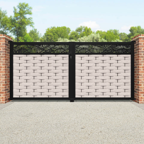 Ripple Feather Straight Top Driveway Gate - Mid Stone - Top Screen