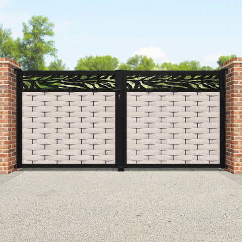 Ripple Malawi Straight Top Driveway Gate - Mid Stone - Top Screen