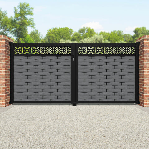 Ripple Nabila Straight Top Driveway Gate - Mid Grey - Top Screen