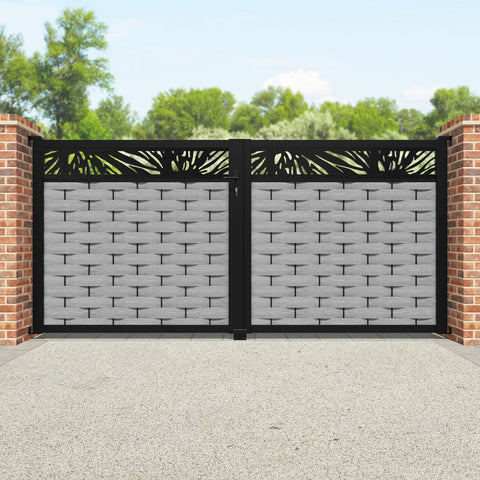 Ripple Poppy Straight Top Driveway Gate - Light Grey - Top Screen