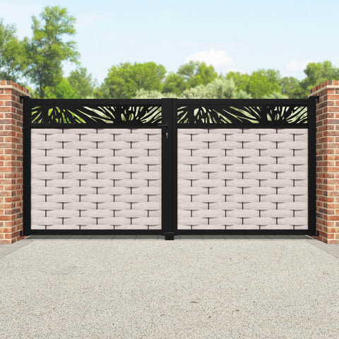 Ripple Poppy Straight Top Driveway Gate - Mid Stone - Top Screen