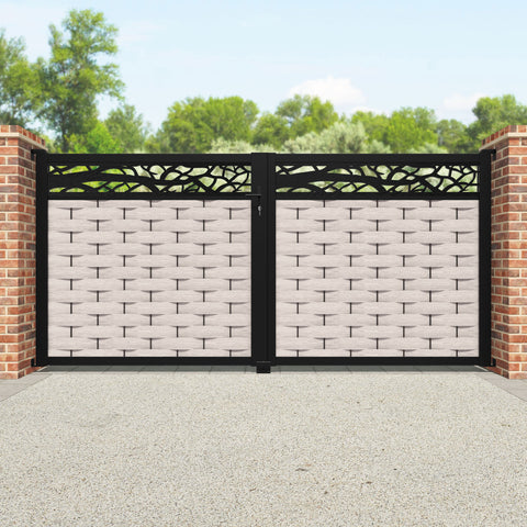 Ripple Twilight Straight Top Driveway Gate - Mid Stone - Top Screen