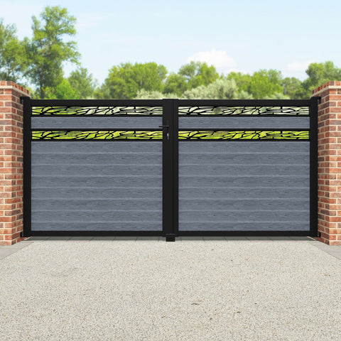 Classic Shatter Split Screen Straight Top Driveway Gate - Anthracite - Top Screen