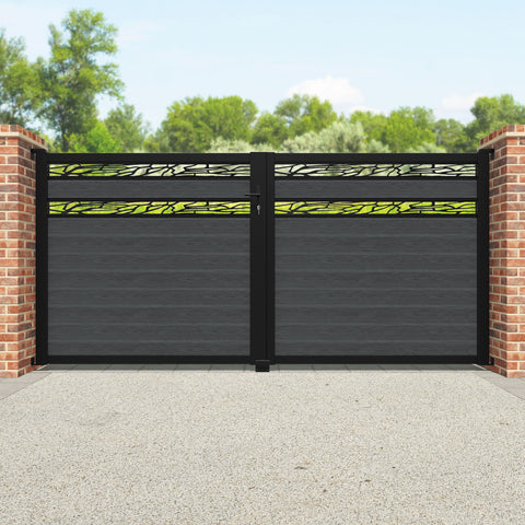 Classic Shatter Split Screen Straight Top Driveway Gate - Dark Grey - Top Screen