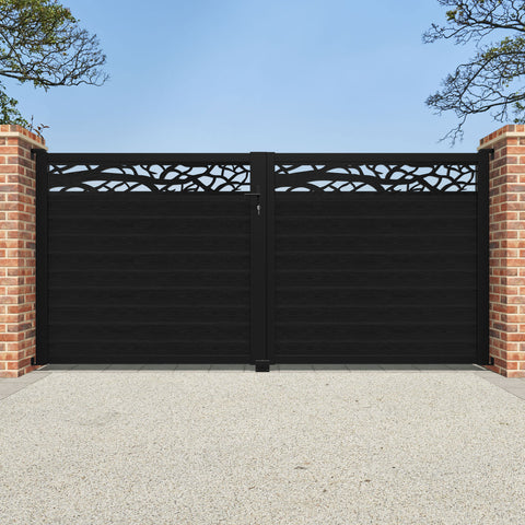 Classic Twilight Straight Top Driveway Gate - Black - Top Screen