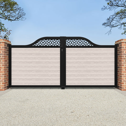 Classic Vida Curved Top Driveway Gate - Mid Stone - Top Screen