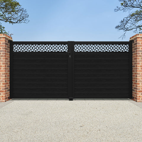 Classic Vida Straight Top Driveway Gate - Black - Top Screen