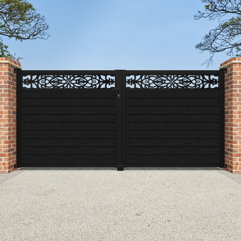 Fusion Windsor Straight Top Driveway Gate - Black - Top Screen