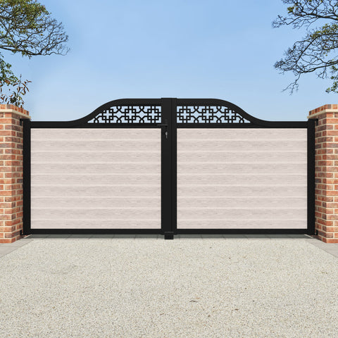 Classic Zaria Curved Top Driveway Gate - Mid Stone - Top Screen