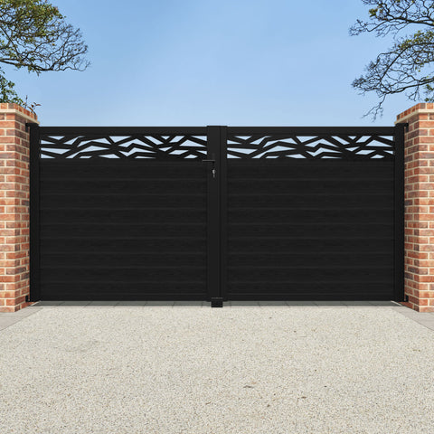 Classic Zenith Straight Top Driveway Gate - Black - Top Screen