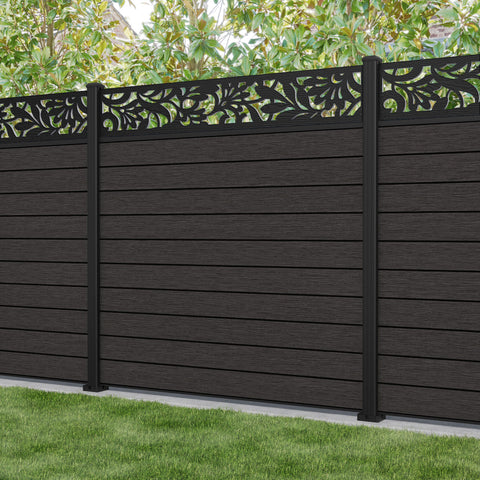 Fusion Heritage Fence Panel - Dark Oak - with our aluminium posts