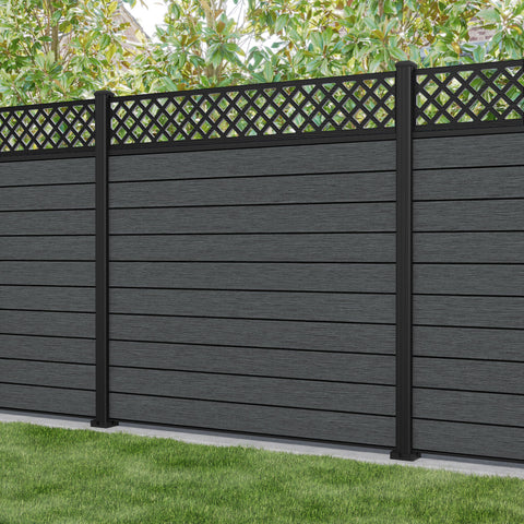 Fusion Hive Fence Panel - Dark Grey - with our aluminium posts