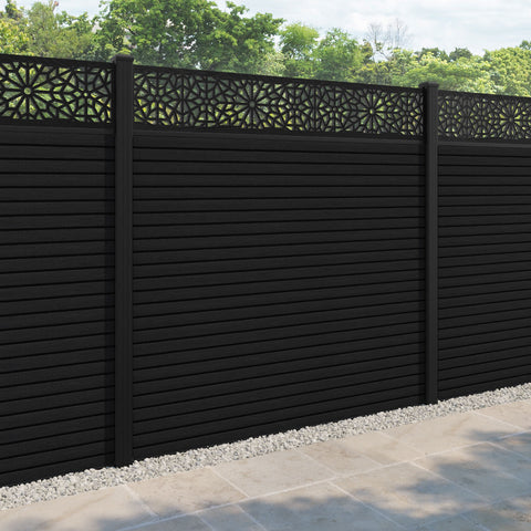 Hudson Alnara Fence Panel - Black - with our aluminium posts