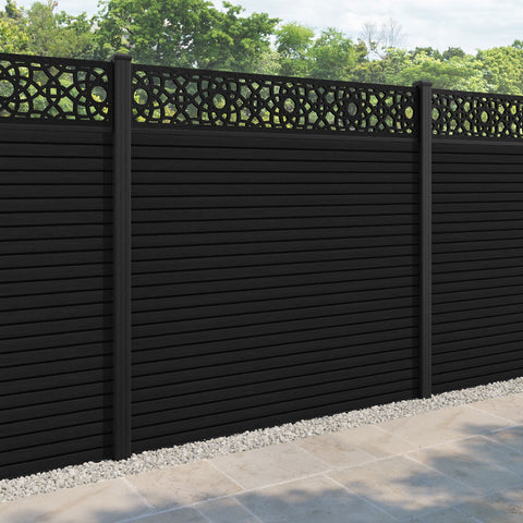 Hudson Ambar Fence Panel - Black - with our composite posts