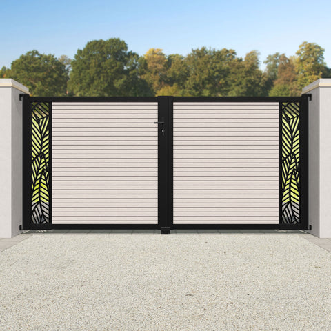 Hudson Habitat Straight Top Driveway Gate - Mid Stone - Top Screen