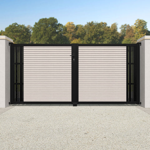 Hudson Linea Straight Top Driveway Gate - Mid Stone - Top Screen