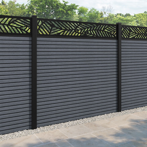 Hudson Habitat Fence Panel - Anthracite - with our aluminium posts