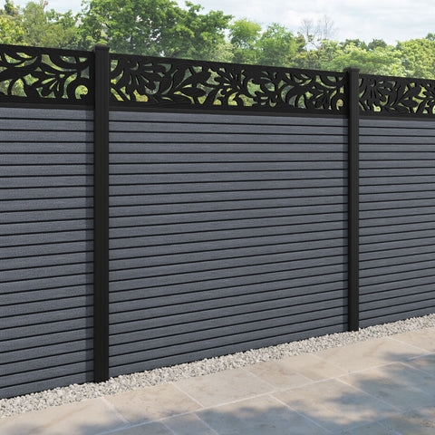 Hudson Heritage Fence Panel - Anthracite - with our aluminium posts