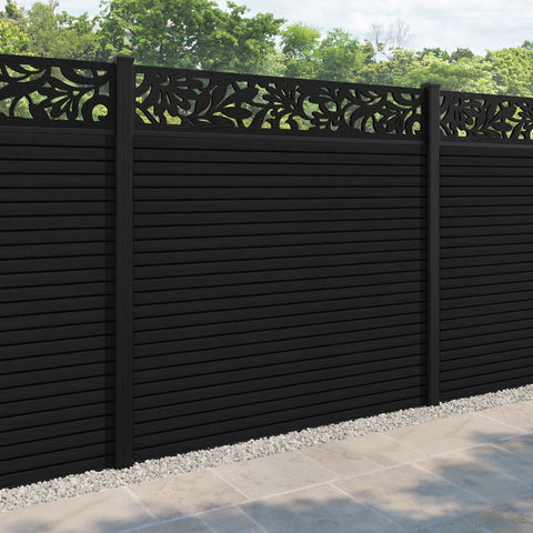 Hudson Heritage Fence Panel - Black - with our aluminium posts