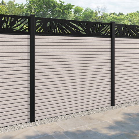 Hudson Poppy Fence Panel - Mid Stone - with our aluminium posts