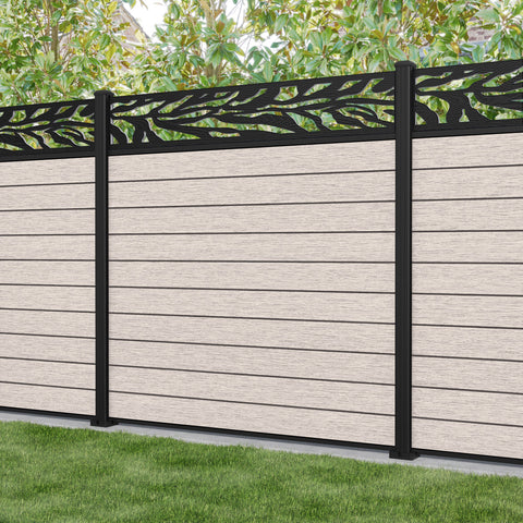 Fusion Malawi Fence Panel - Mid Stone - with our aluminium posts