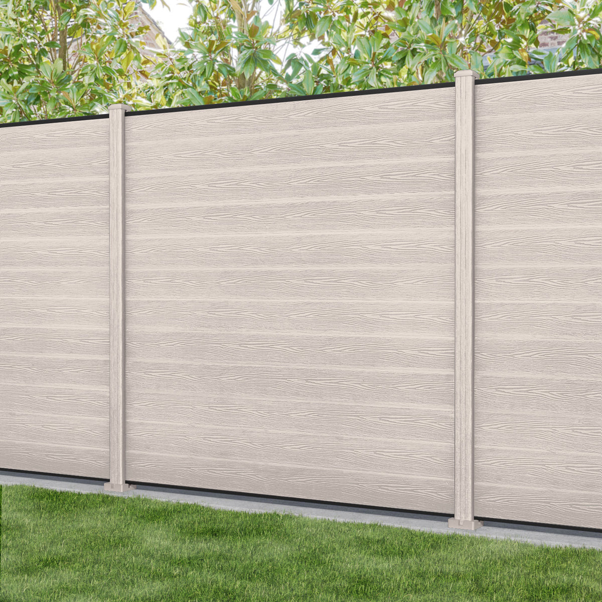 Classic Fence Panel - Mid Stone - with our composite posts – Charles & Ivy