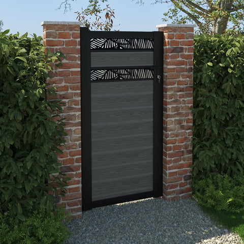 Classic Feather Split Screen Pedestrian Gate - Dark Grey