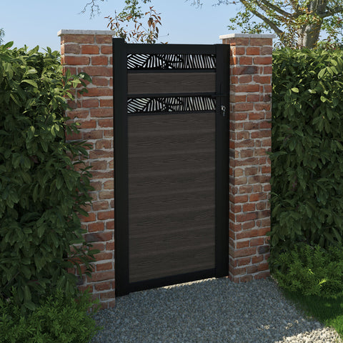 Classic Feather Split Screen Pedestrian Gate - Dark Oak