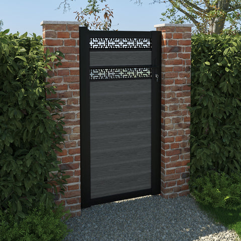 Classic Kumo Split Screen Pedestrian Gate - Dark Grey