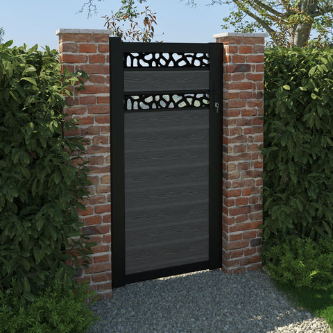 Classic Pebble Split Screen Pedestrian Gate - Dark Grey